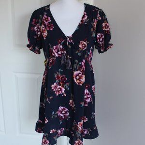 Blue floral dress midi size